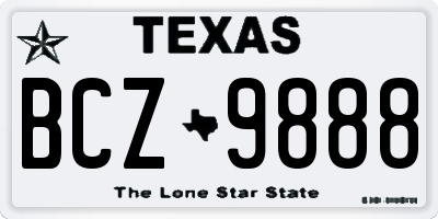TX license plate BCZ9888