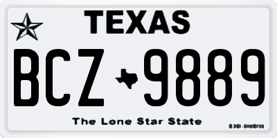 TX license plate BCZ9889