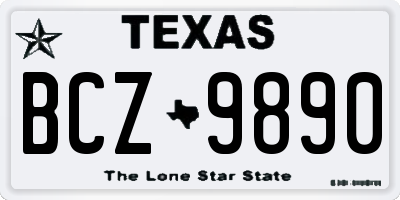 TX license plate BCZ9890