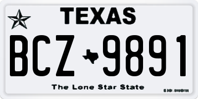 TX license plate BCZ9891