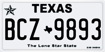 TX license plate BCZ9893