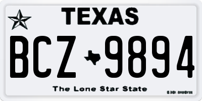 TX license plate BCZ9894
