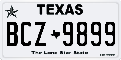 TX license plate BCZ9899