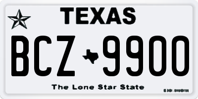 TX license plate BCZ9900