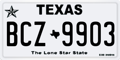 TX license plate BCZ9903