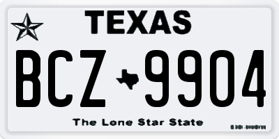 TX license plate BCZ9904