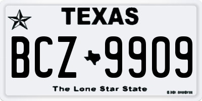 TX license plate BCZ9909