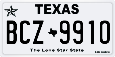 TX license plate BCZ9910