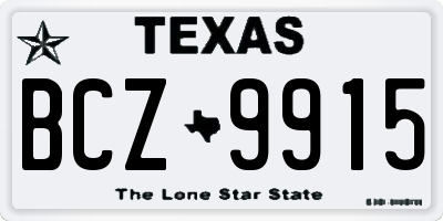 TX license plate BCZ9915