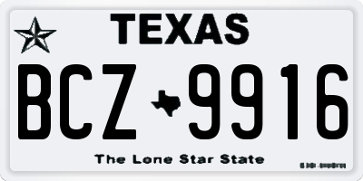 TX license plate BCZ9916