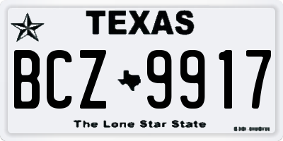TX license plate BCZ9917