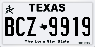 TX license plate BCZ9919