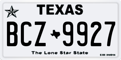 TX license plate BCZ9927