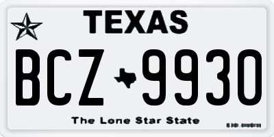 TX license plate BCZ9930