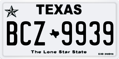 TX license plate BCZ9939