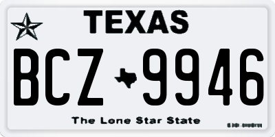 TX license plate BCZ9946