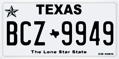 TX license plate BCZ9949