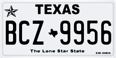 TX license plate BCZ9956