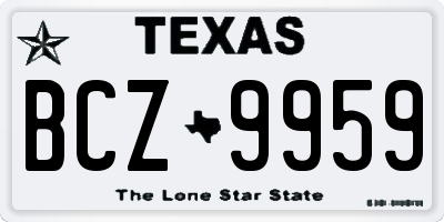 TX license plate BCZ9959