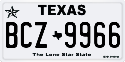 TX license plate BCZ9966