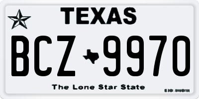 TX license plate BCZ9970