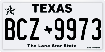 TX license plate BCZ9973