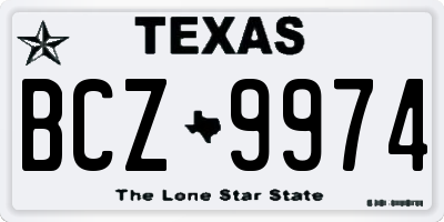 TX license plate BCZ9974