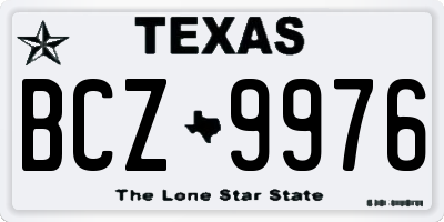 TX license plate BCZ9976