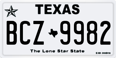 TX license plate BCZ9982