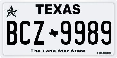 TX license plate BCZ9989