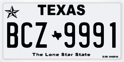 TX license plate BCZ9991