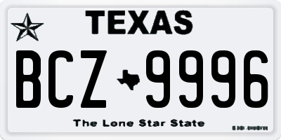TX license plate BCZ9996