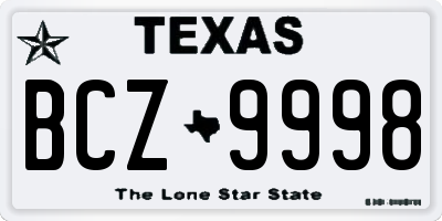 TX license plate BCZ9998