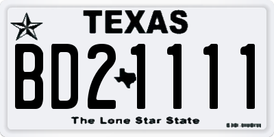 TX license plate BD21111