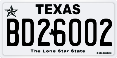 TX license plate BD26002