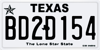 TX license plate BD2D154