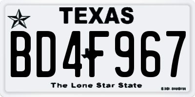 TX license plate BD4F967