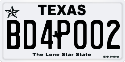 TX license plate BD4P002