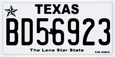 TX license plate BD56923