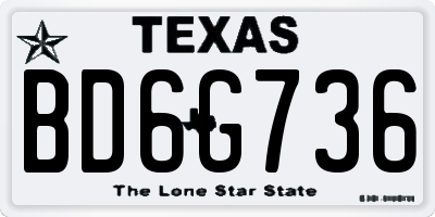 TX license plate BD6G736