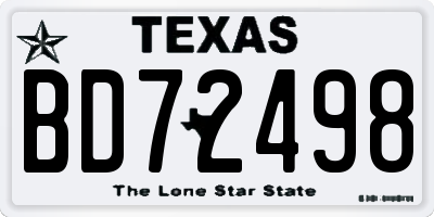 TX license plate BD72498