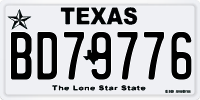 TX license plate BD79776