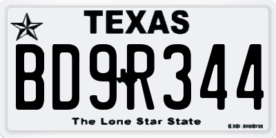 TX license plate BD9R344