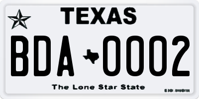 TX license plate BDA0002