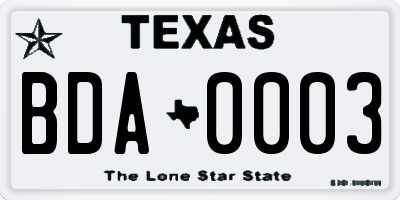 TX license plate BDA0003