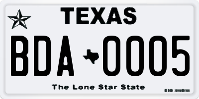 TX license plate BDA0005