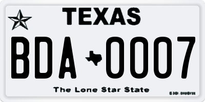 TX license plate BDA0007