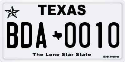 TX license plate BDA0010