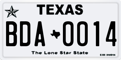 TX license plate BDA0014
