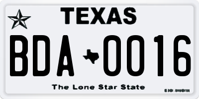 TX license plate BDA0016